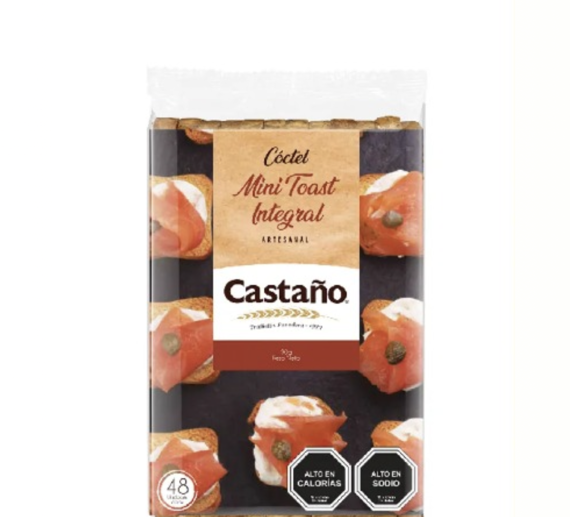 Mini Tostadas Integrales "Castaño" 48 unidades