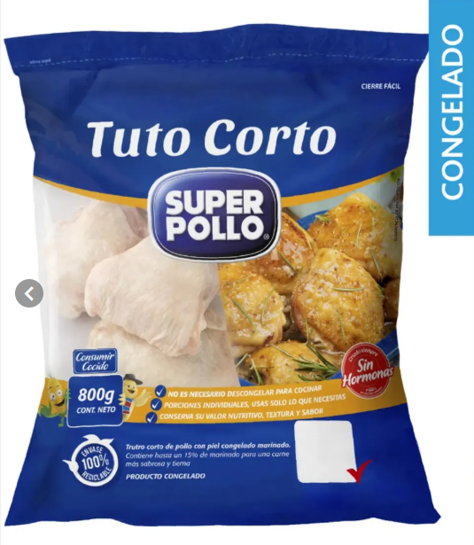 Trutro Corto "Súper Pollo" Envasado 800 gramos